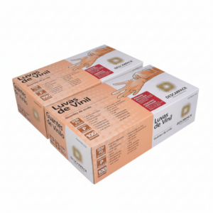 Luvas Vinil Descartáveis  Transparente Descarpack, sem pó, tamanho P, kit com 2 x 100 unidades